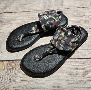 Sanuk Yoga Slingback Pineapple Print Sandals